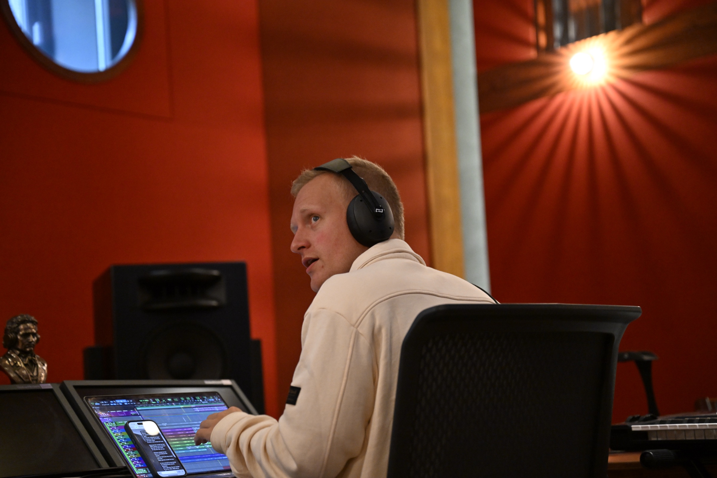 Opnamesessie in de studio, foto 1